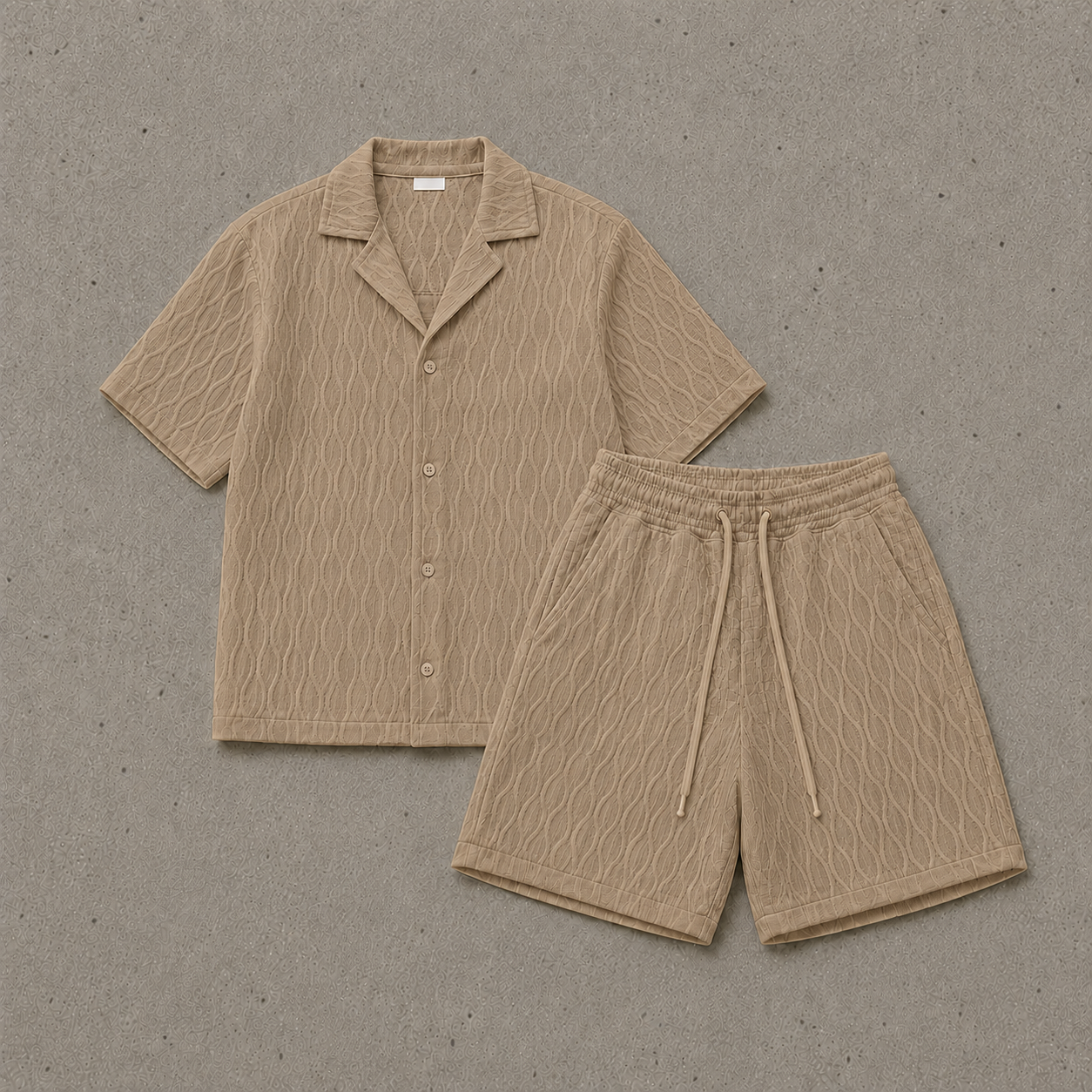 conjunto chándal hombre verano caqui