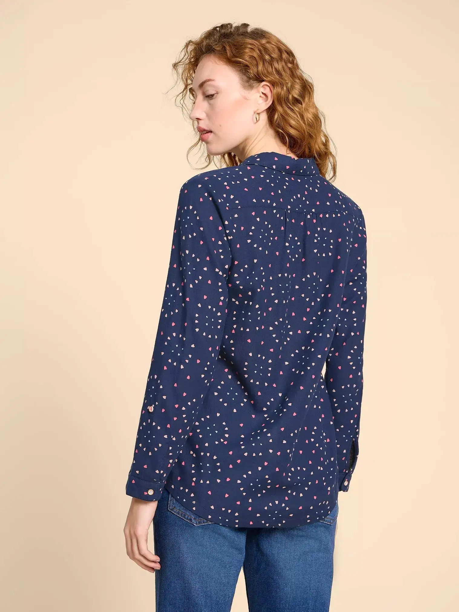 440435 Sophie Navy Organic Cotton Shirt