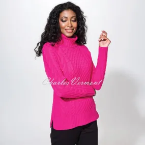 Alison Sheri Cable Knit Sweater - Style A42128 (Fuchsia)