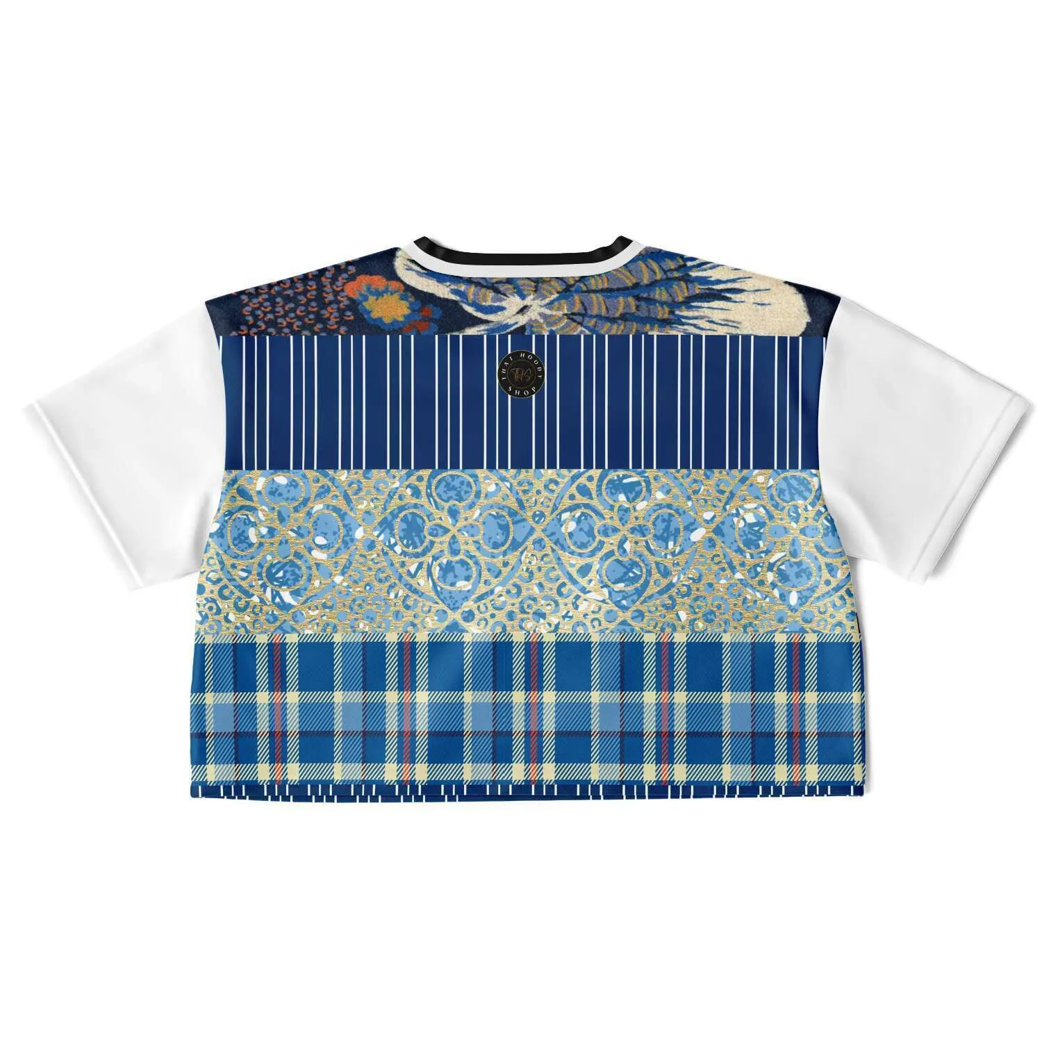 Andromeda Blue Patchwork Crop Jersey