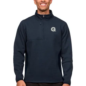 Antigua Georgetown Hoyas Heather Navy Course Quarter-Zip Pullover Top