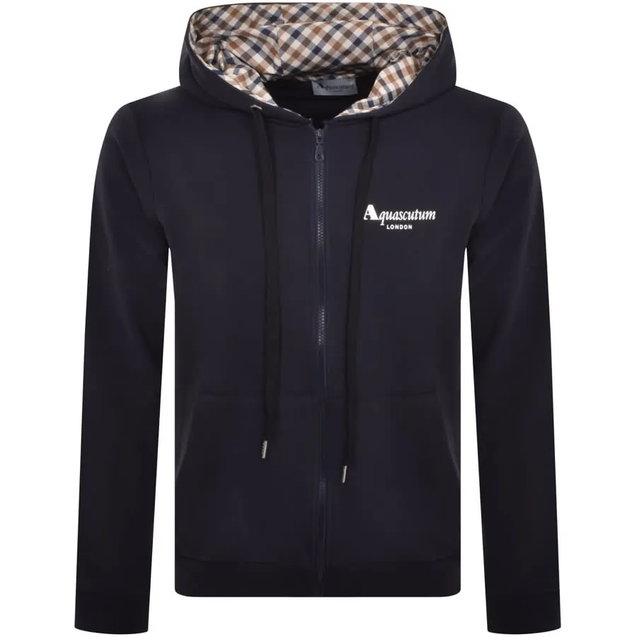 Aquascutum London Full Zip Hoodie Navy