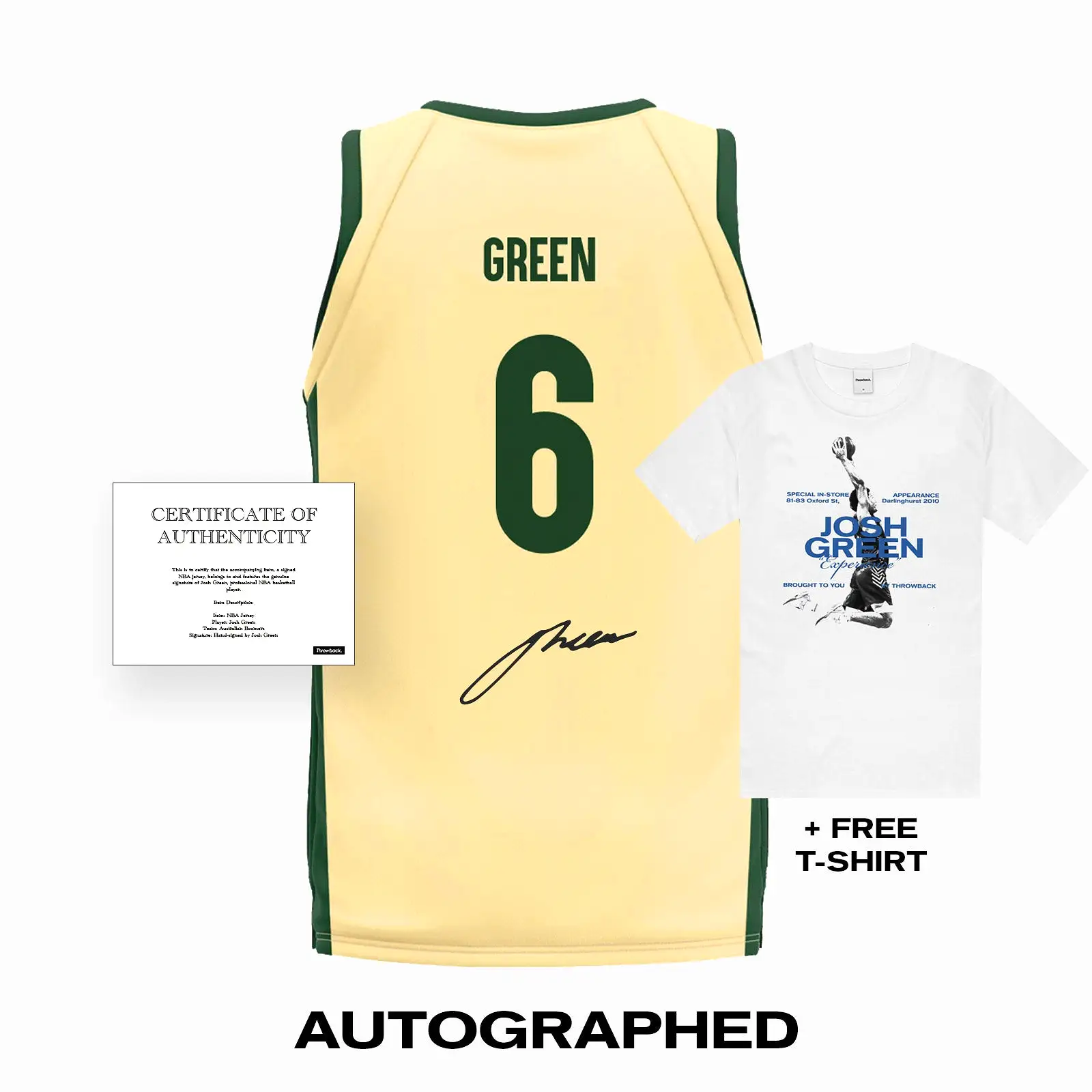 Autographed Josh Green Australian Boomers 2023 FIBA Basketball World Cup Jersey - Green