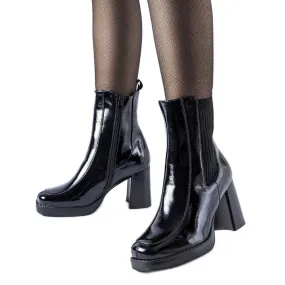 Black patent ankle boots by Boni