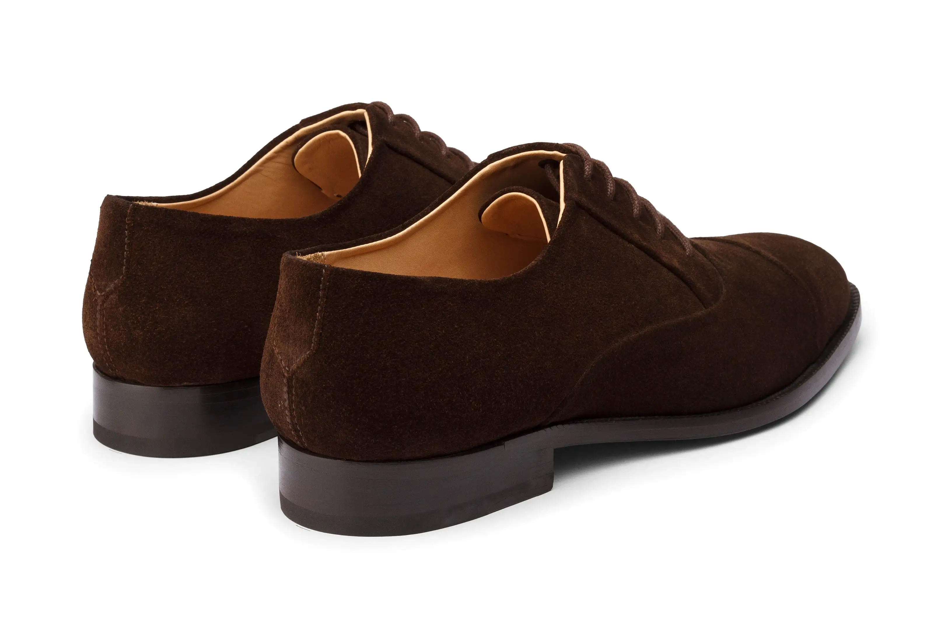 Blind Stitch Captoe Oxford - Dark Brown Suede