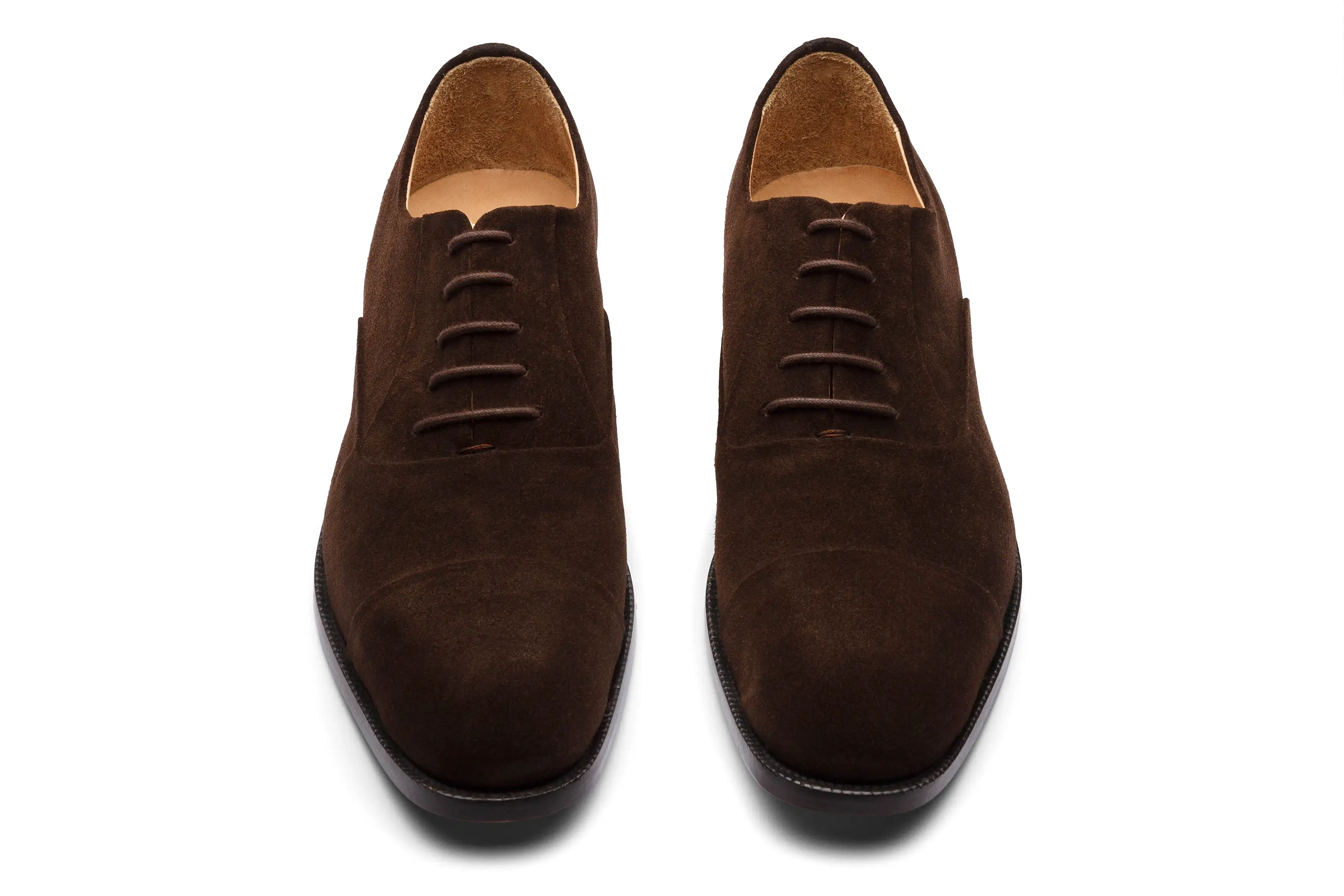 Blind Stitch Captoe Oxford - Dark Brown Suede