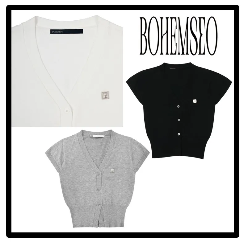 Bohemian Seoul  |Casual Style Street Style Logo Cardigans