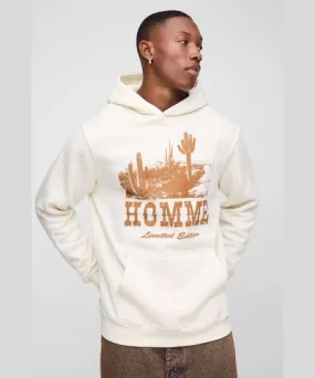 boohoo Mens Homme Western Cactus Hoodie