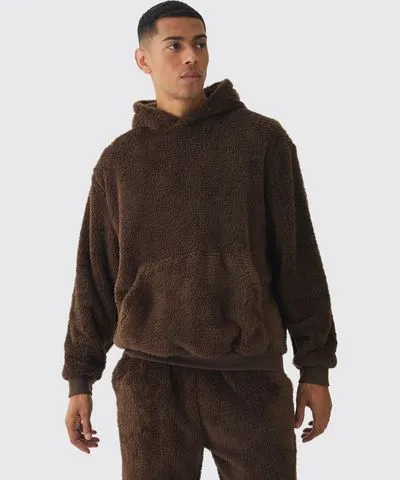 boohoo Mens Oversized Teddy Borg Hoodie