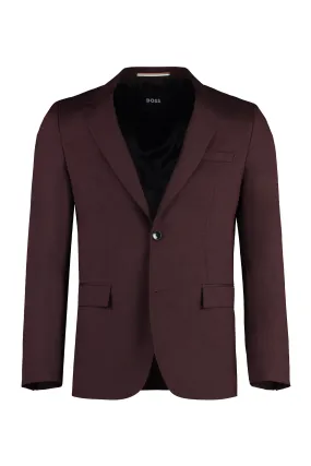 BOSS Elegant Burgundy Virgin Wool Two-Piece Suit