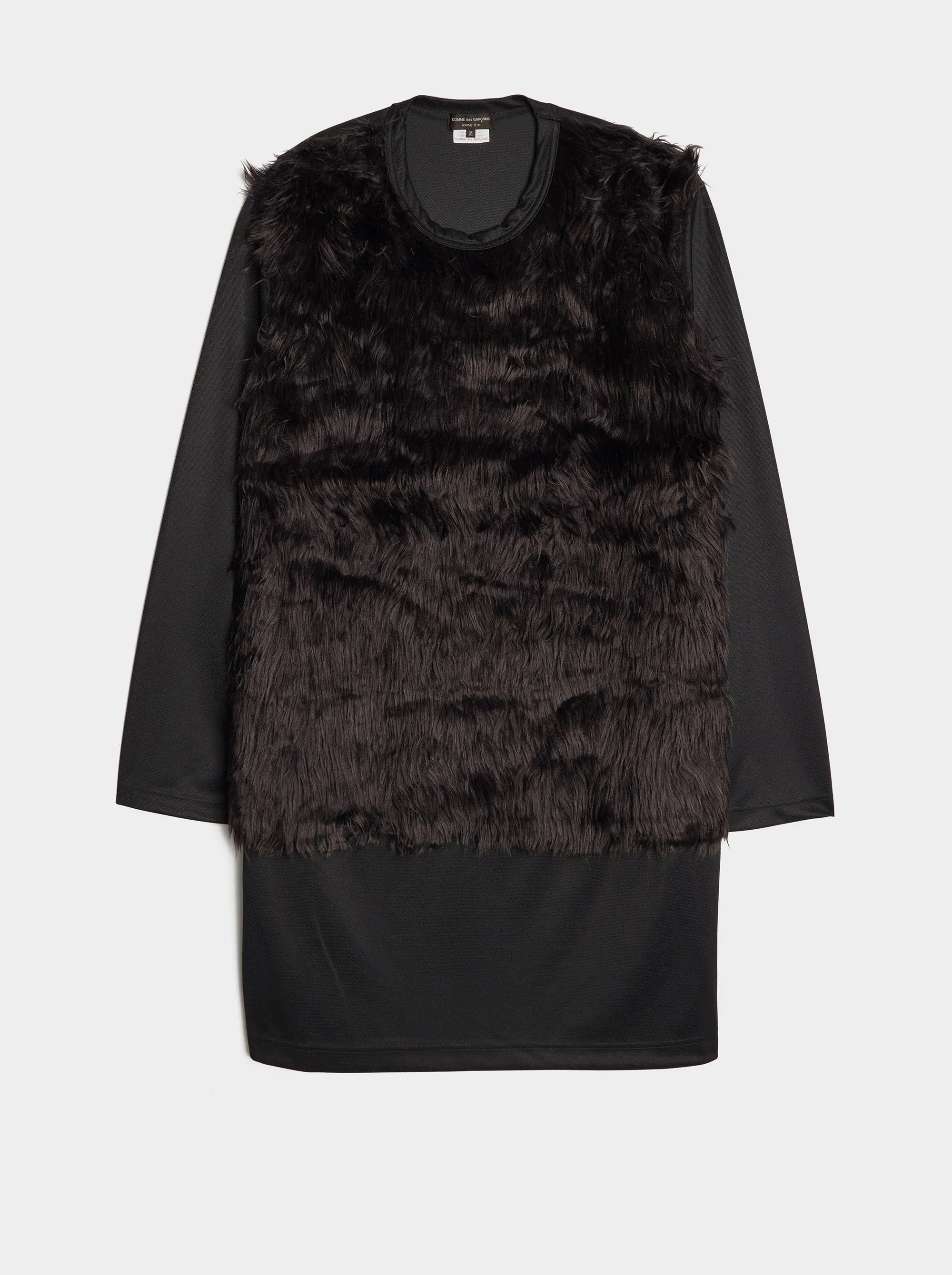 Bright Pique Acrylic Polyester Fake Fur T-Shirt, Black