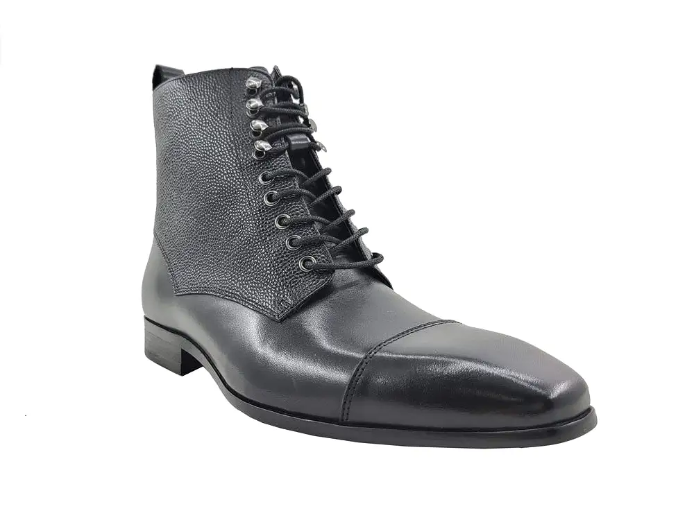 Brogue Cap Toe Leather Boot