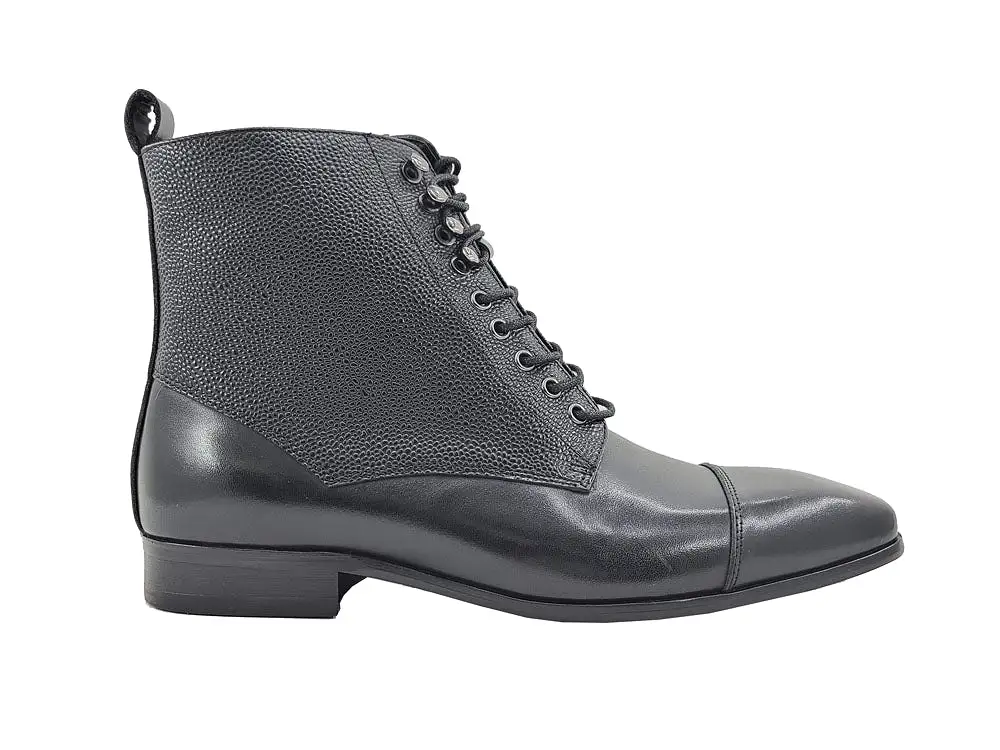 Brogue Cap Toe Leather Boot