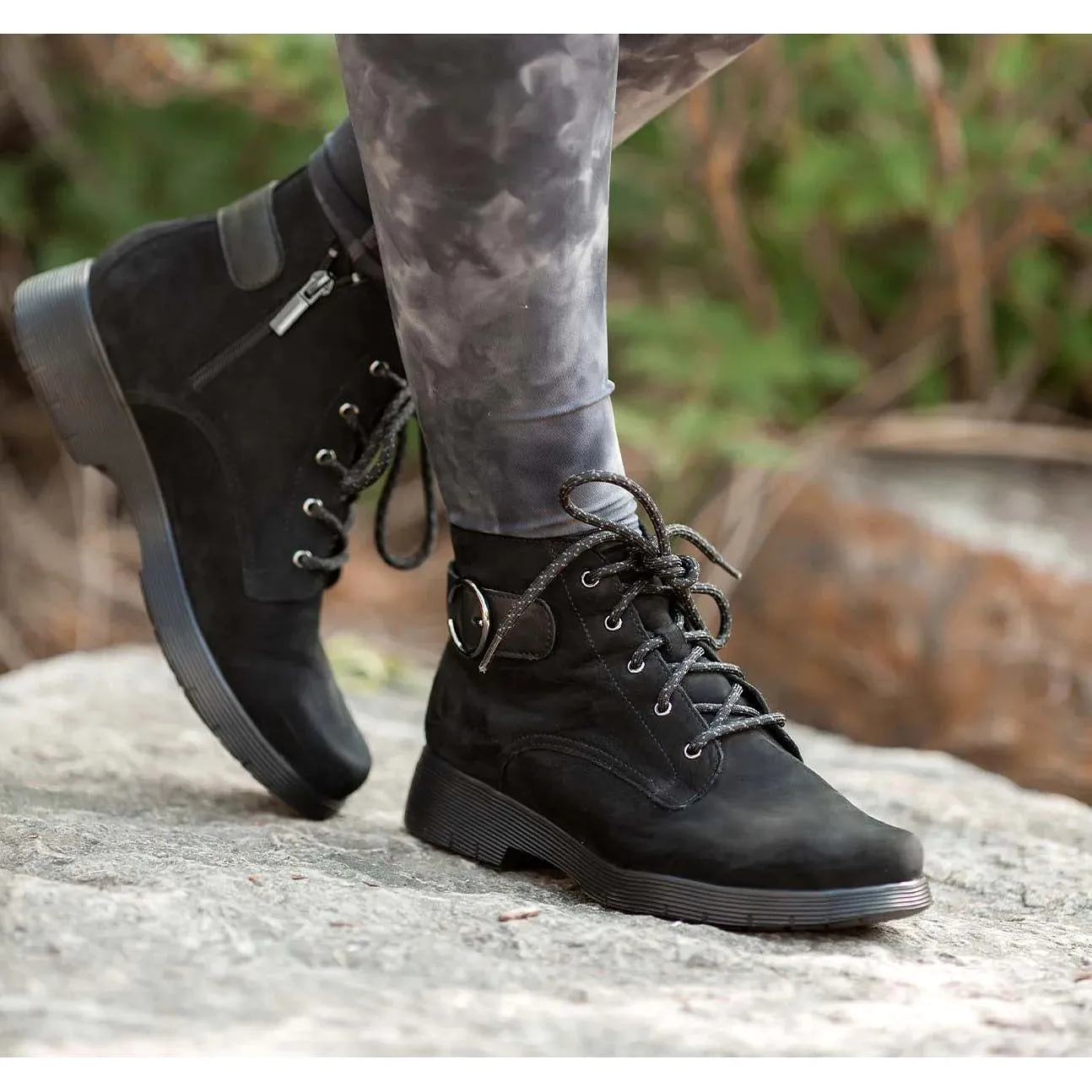 Buckley Black Nubuck Ankle Boots