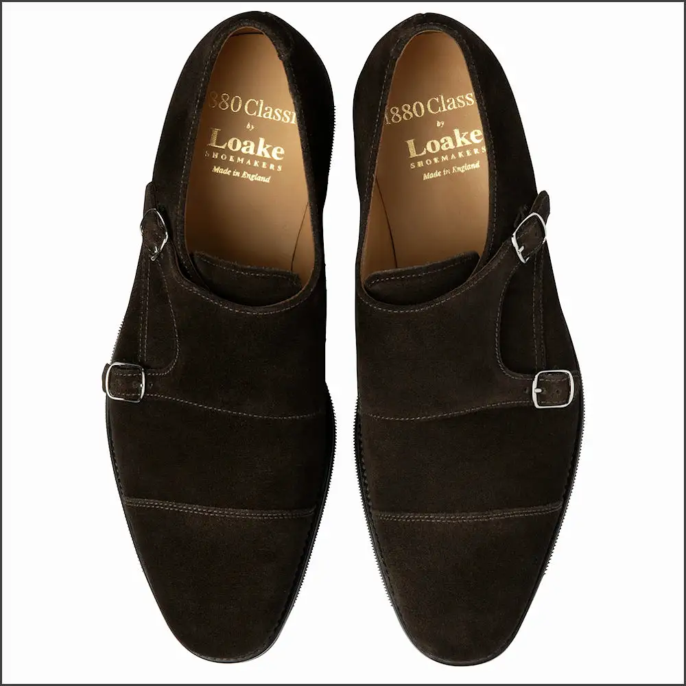 Cannon Dark Brown Suede Buckle Monk Shoe*