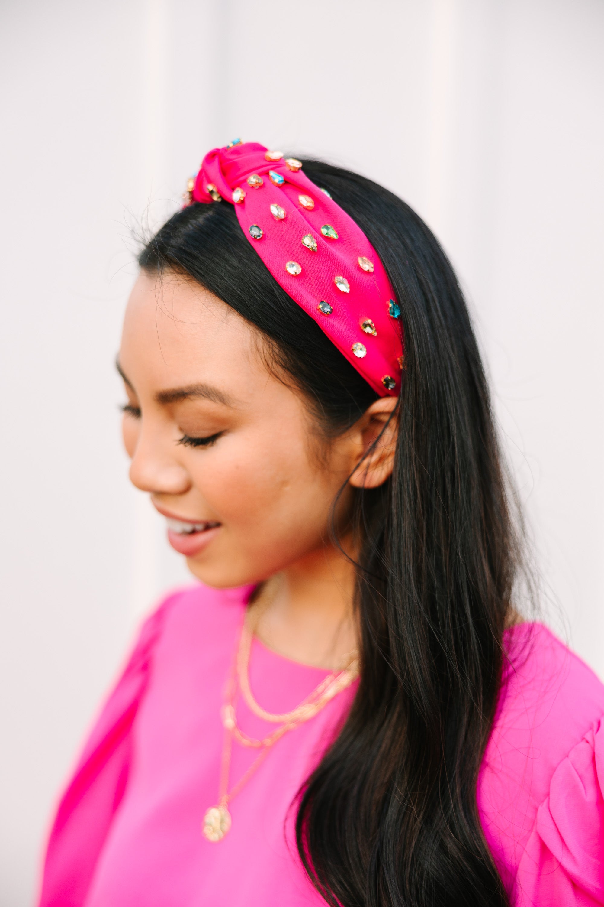 Can't Stop Your Shine Hot Pink Rhinestone Headband