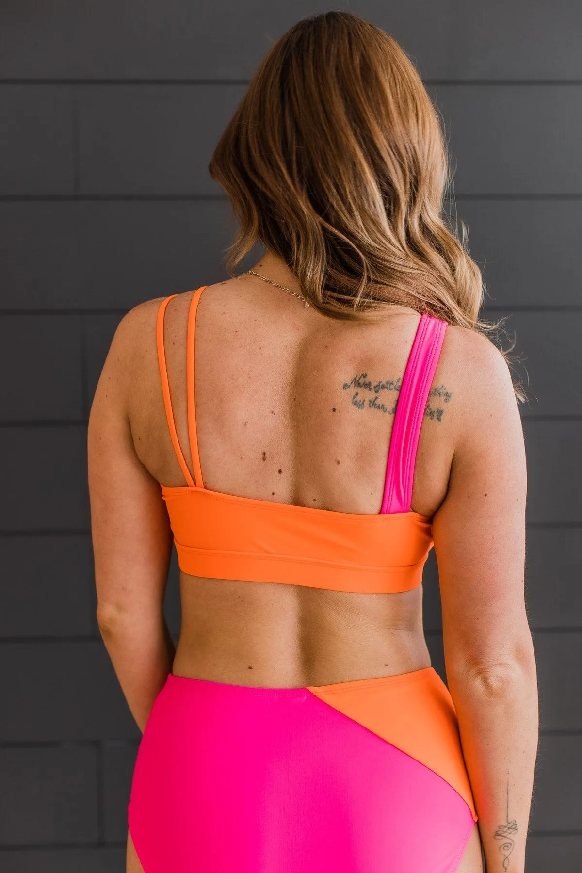 Capture The Coast Swim Top- Hot Pink & Orange