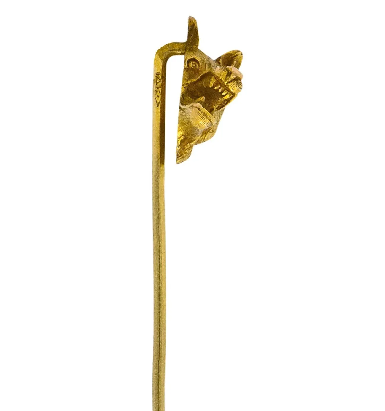 Carter Gough & Co. Edwardian 14 Karat Gold Wolf Stickpin