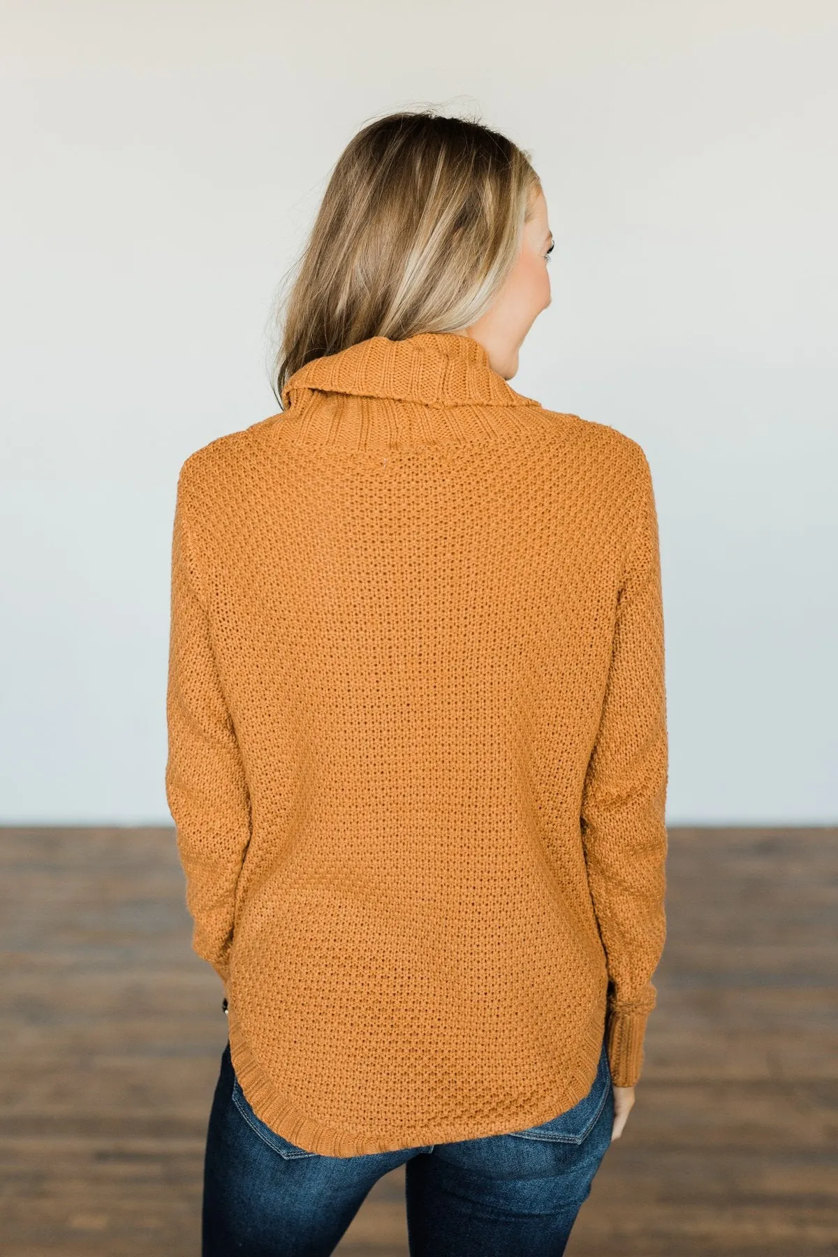 Caught In A Daydream Turtle Neck Sweater- Camel