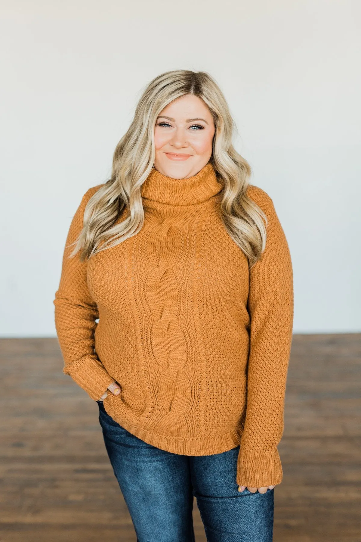 Caught In A Daydream Turtle Neck Sweater- Camel