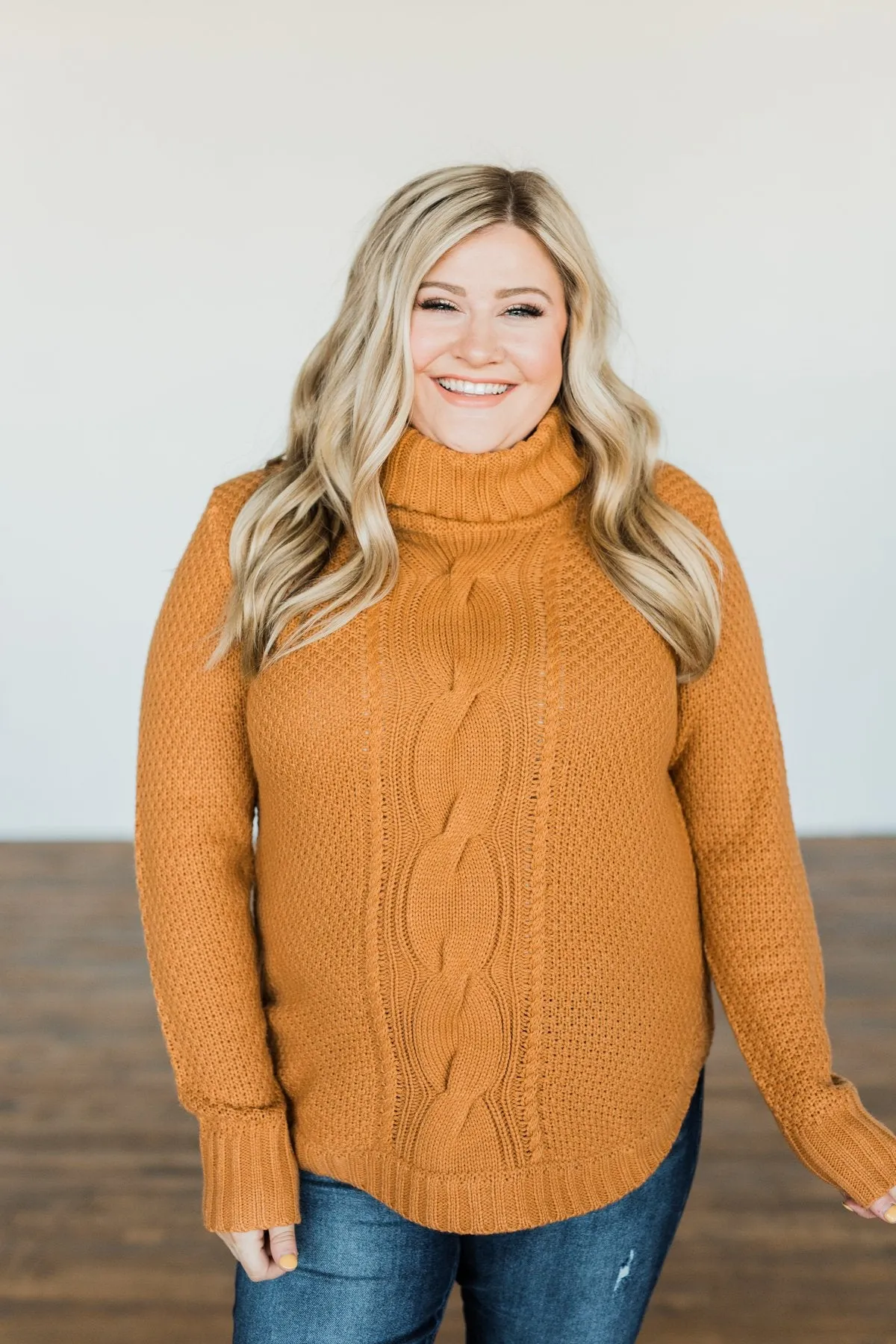 Caught In A Daydream Turtle Neck Sweater- Camel