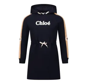 Chloe LS Hooded Sweater Dress w/ Embroidered Logo