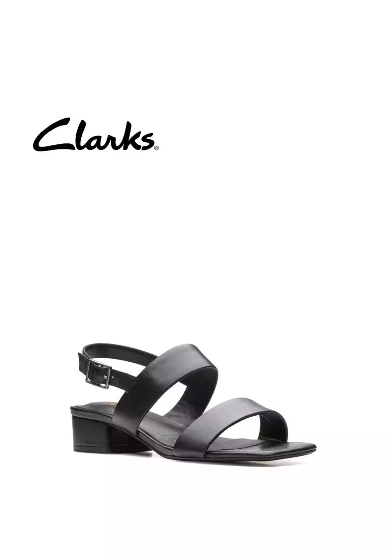 Clarks Clarks Seren25 Strap Black Leather Womens Dress with Cushion Plus and Medal Rated Tannery Technology