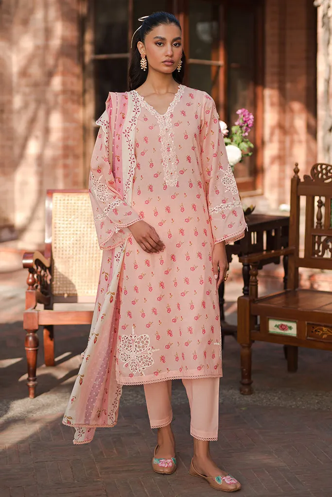 Cross Stitch Eid Lawn Unstitched Embroidered 3Pc Suit D-20 Peach Glam