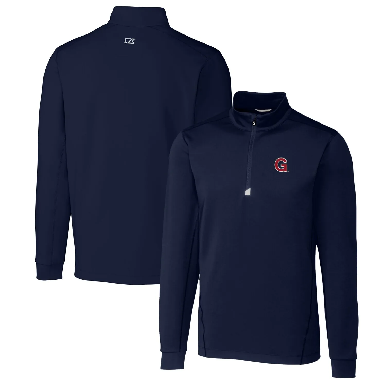 Cutter & Buck Gonzaga Bulldogs Navy Traverse Stretch Quarter Zip-Pullover Top