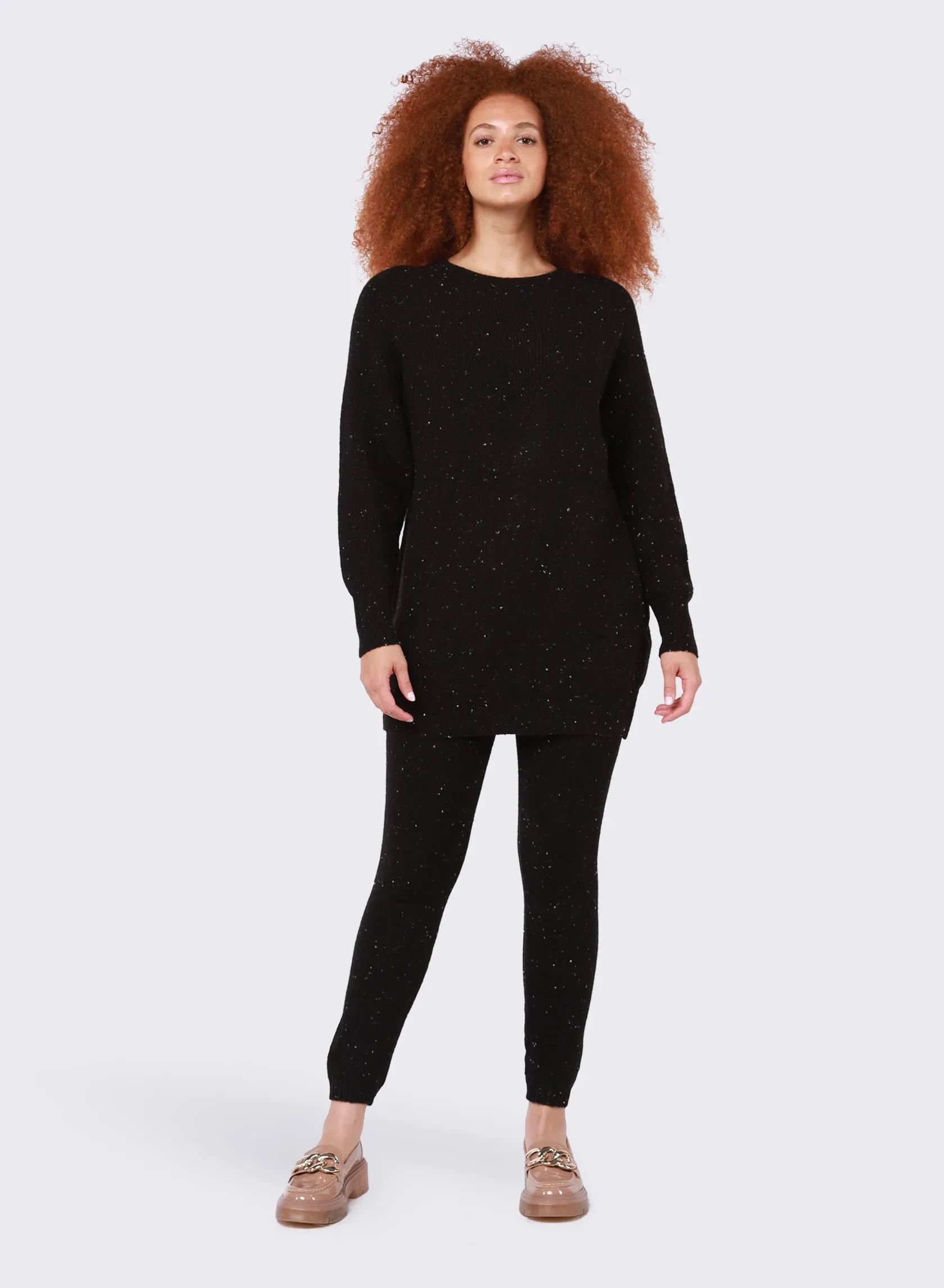 Dex Crew Neck Tunic Sweater in Starry Night