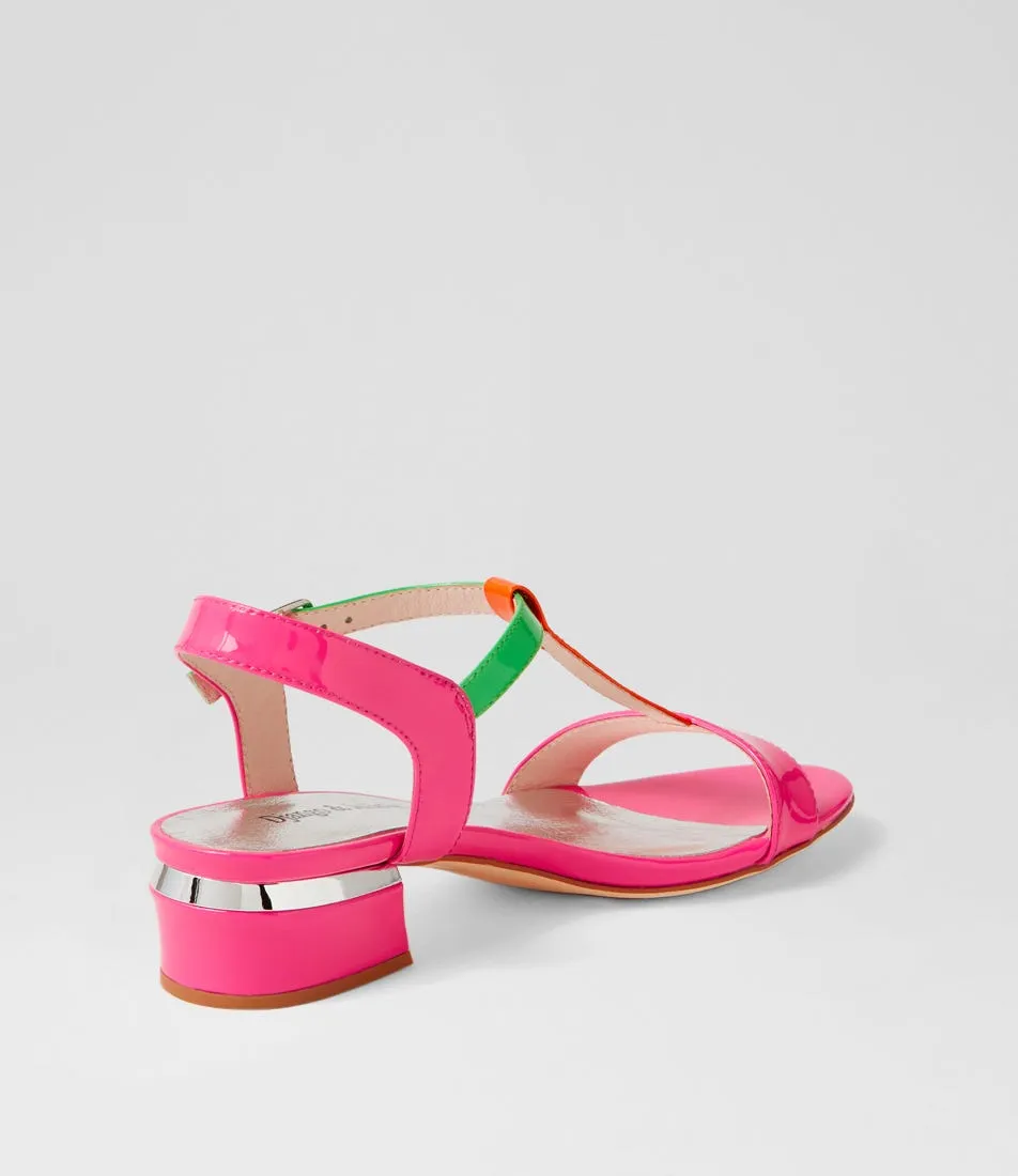 DJANGO & JULIETTE Taner Hot Pink Patent Multi Sandals