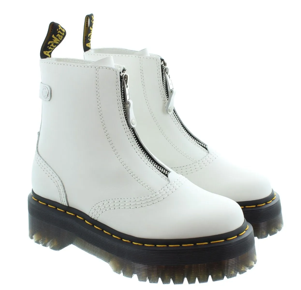 DR MARTENS Ladies Jetta Zip Boots In White