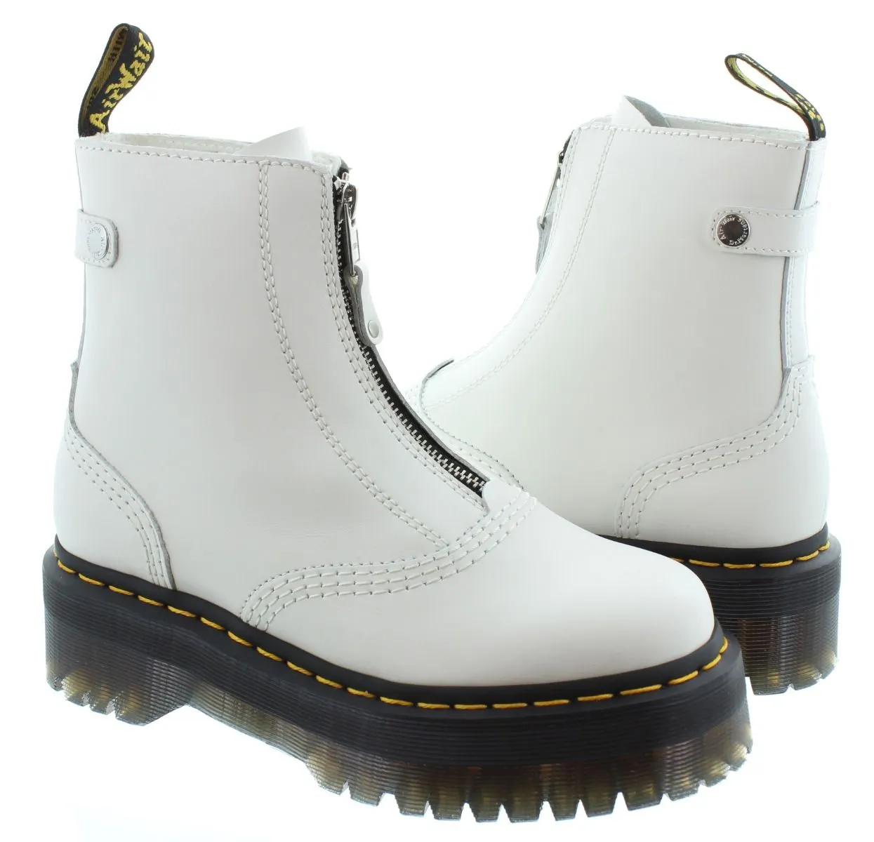 DR MARTENS Ladies Jetta Zip Boots In White