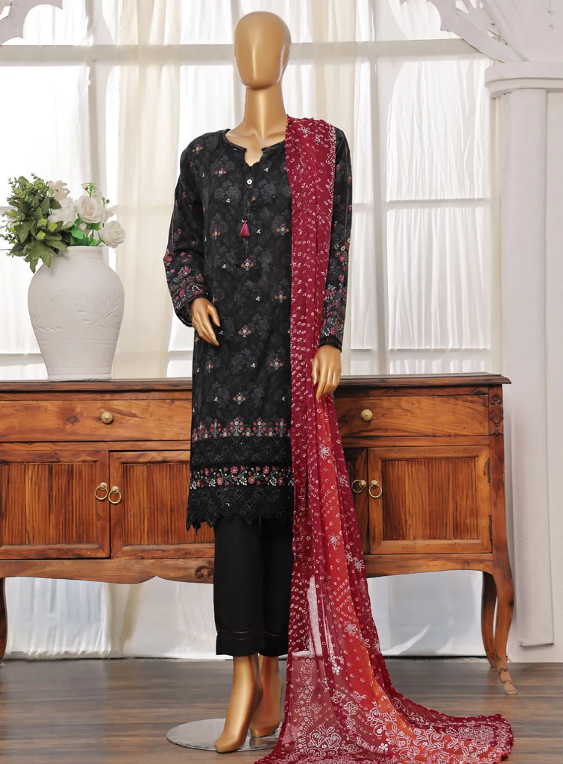 Eid Edit By HZ Textile Embroidered Lawn 3 Piece Stitched Suit HZ24EE D-407