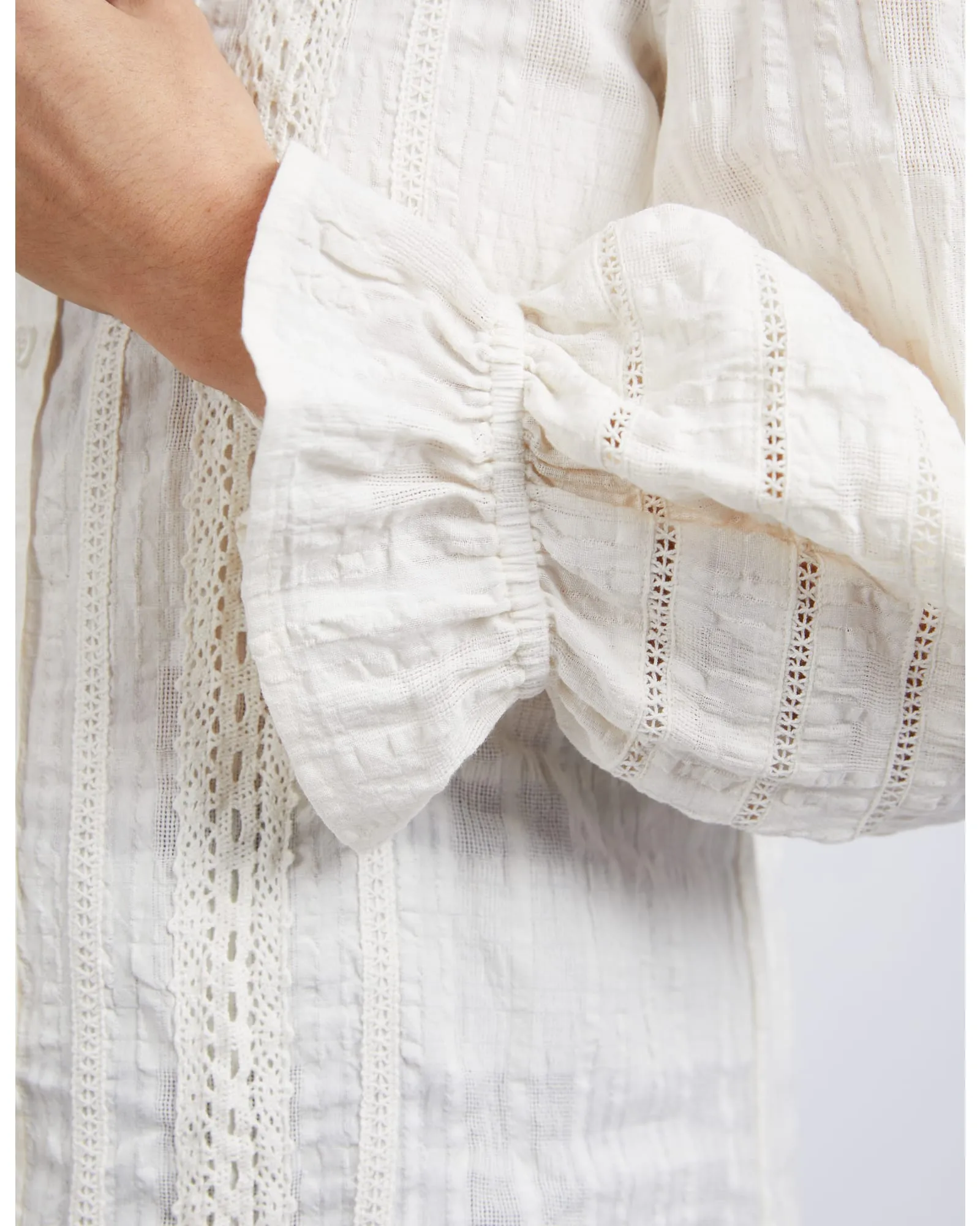 Elm - Fennel Cotton Shirt - Pearl