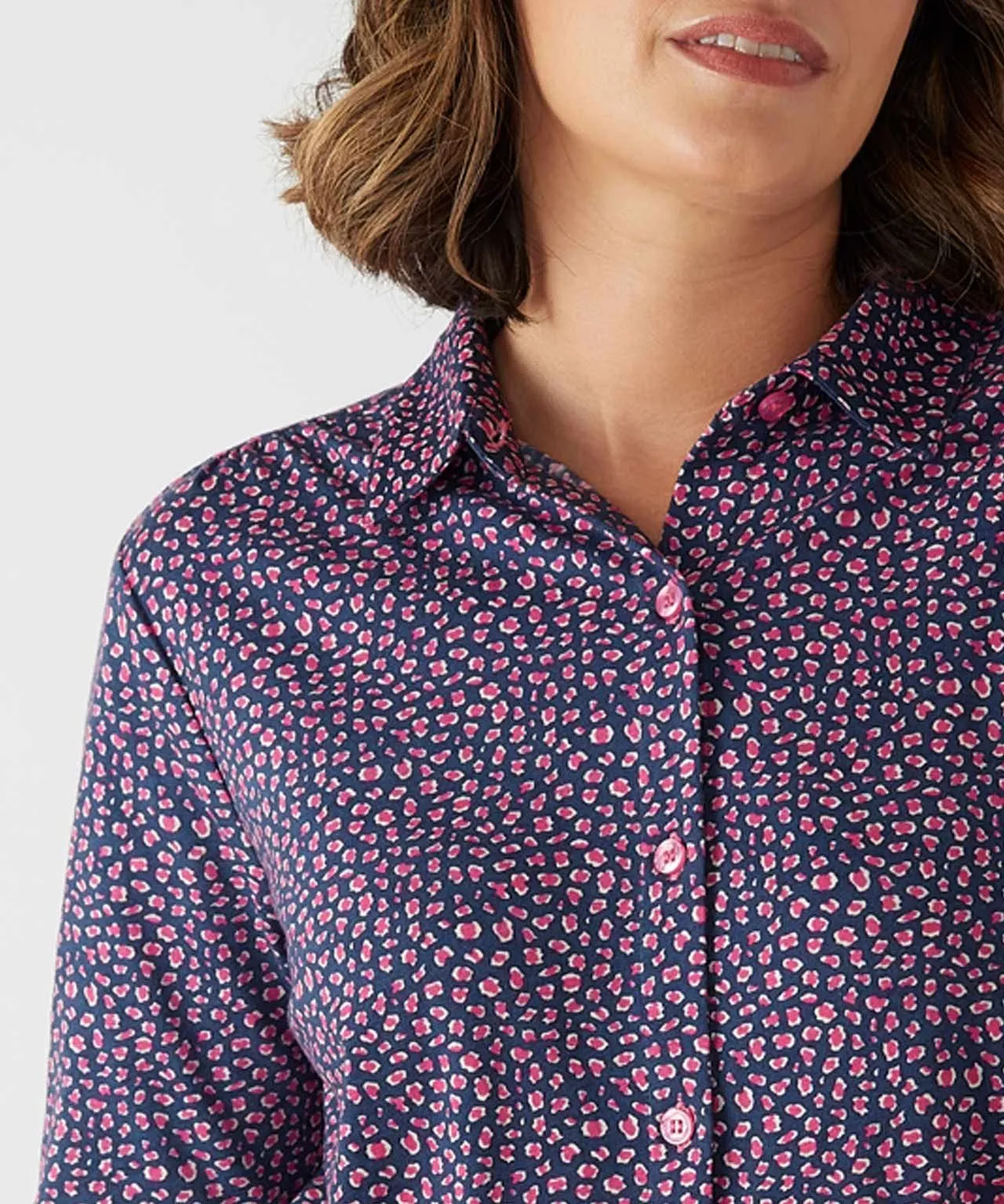 First Avenue Ditsy Leopard Print Cotton Shirt