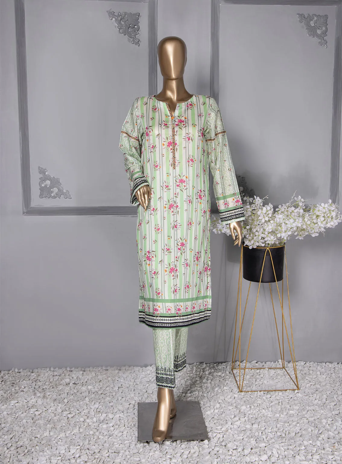 Floral Vibes By HZ Textile Co-Ords Printed Lawn 2 Piece Unstitched Suit HZU24FVV3 FVC-1002