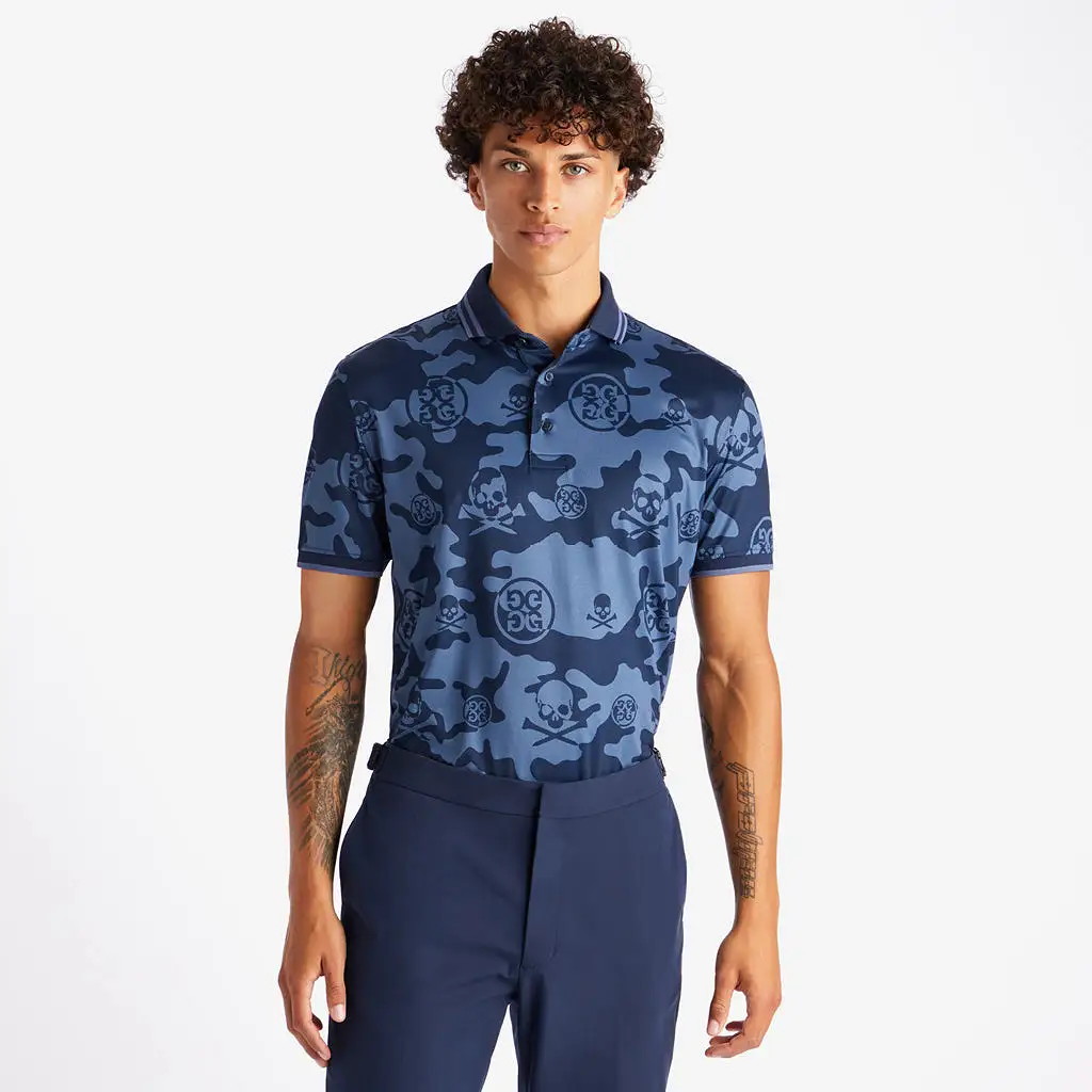 G/FORE EXPLODED ICON CAMO TECH JERSEY POLO TWILIGHT