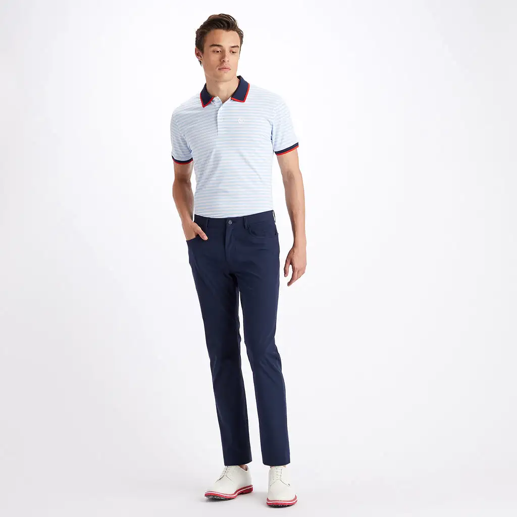 G/FORE STAPLE STRIPE TECH JERSEY POLO SNOW