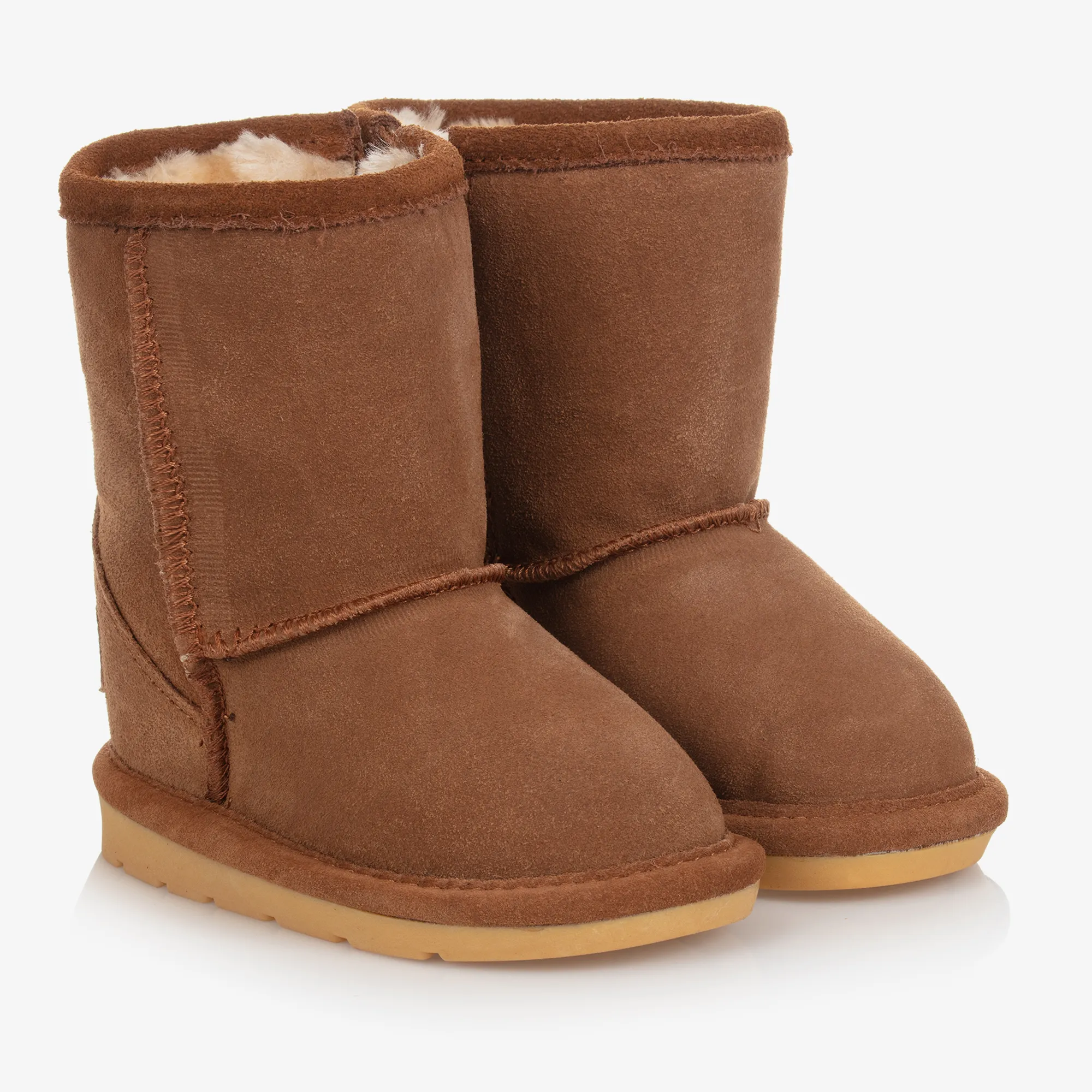 Girls Brown Suede Leather Boots