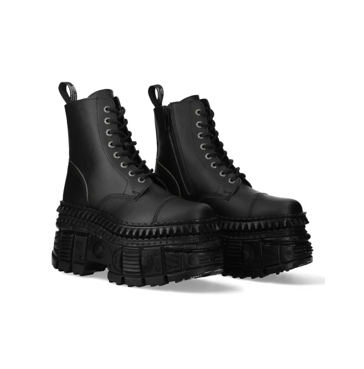 Gothic Black Platform Combat Boots | Lace-Up, Leather Ankle Boots