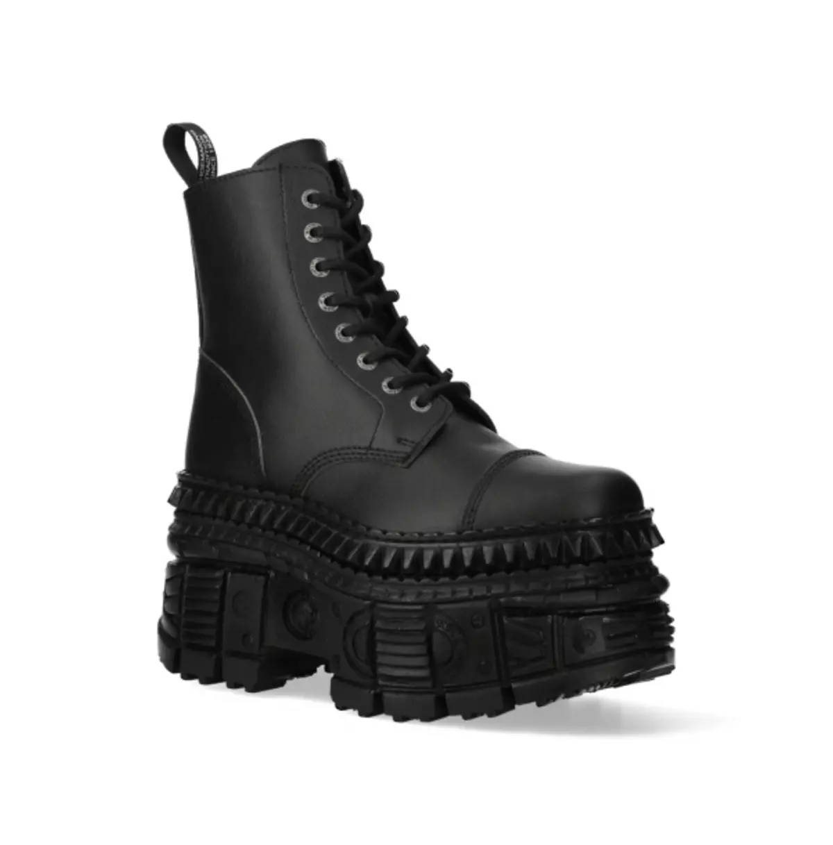 Gothic Black Platform Combat Boots | Lace-Up, Leather Ankle Boots