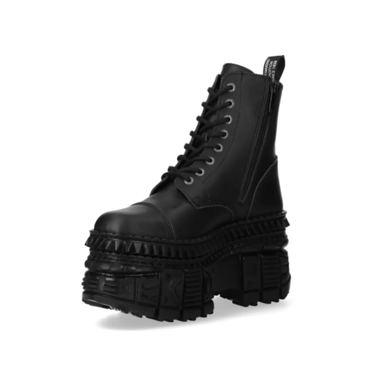 Gothic Black Platform Combat Boots | Lace-Up, Leather Ankle Boots