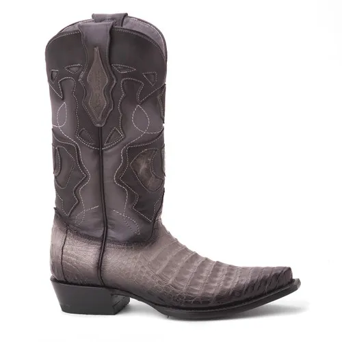 Gray Genuine Caiman Belly Boots By King Exotic