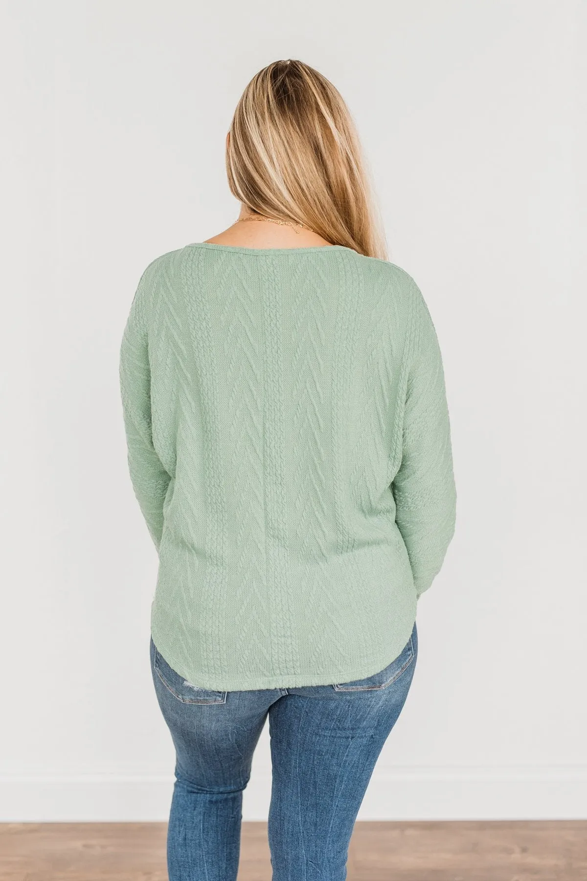 Here For A Good Time Knit Sweater- Sage