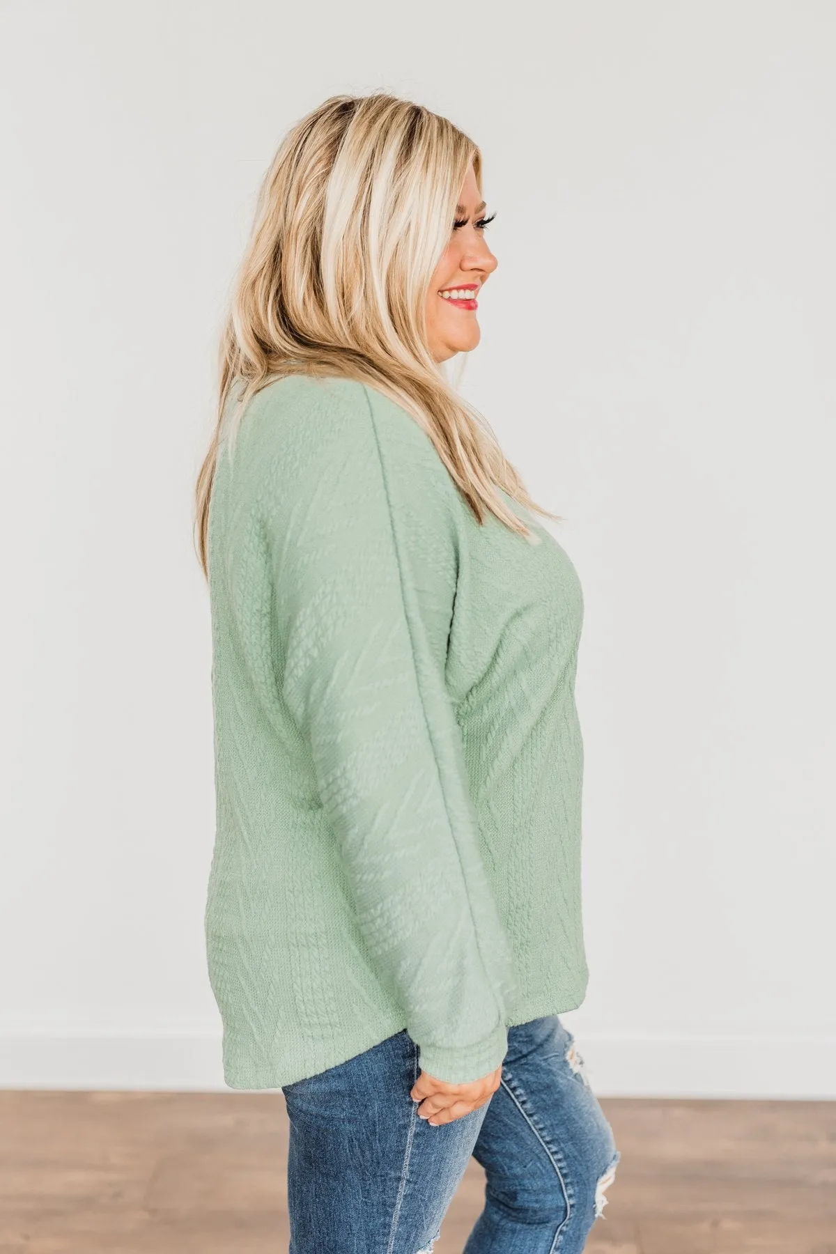 Here For A Good Time Knit Sweater- Sage