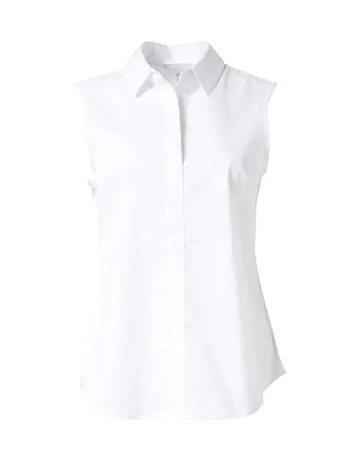 Hinson Wu Sleeveless Lizette Cotton Shirt - White