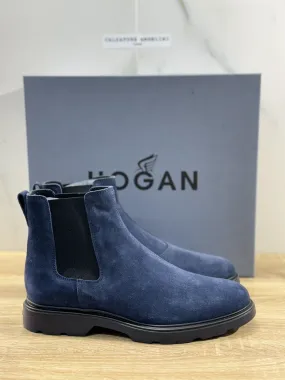 Hogan H393 Chelsea Boot Uomo Suede Blu Extra Light Casual Hogan Boot M