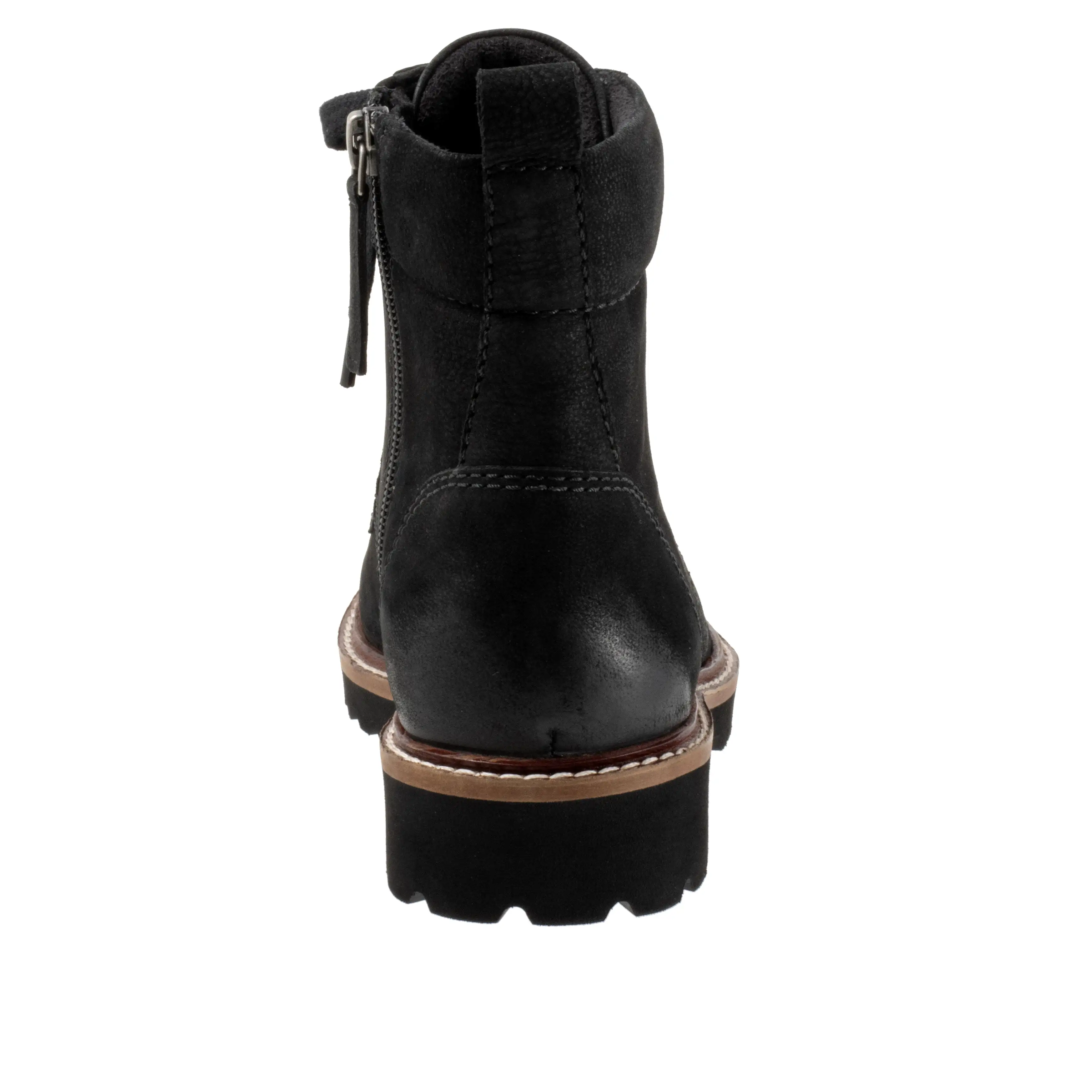 Icara Black Leather Ankle Boots