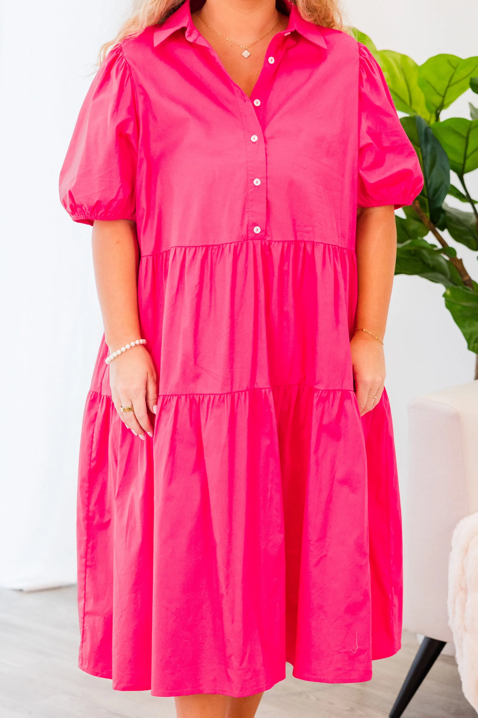 If You Dare Midi Dress, Hot Pink